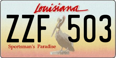 LA license plate ZZF503
