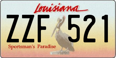 LA license plate ZZF521