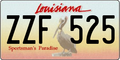LA license plate ZZF525