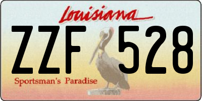 LA license plate ZZF528