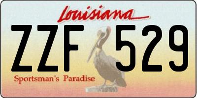 LA license plate ZZF529