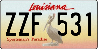 LA license plate ZZF531