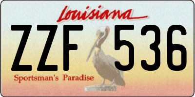 LA license plate ZZF536
