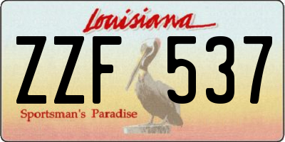 LA license plate ZZF537
