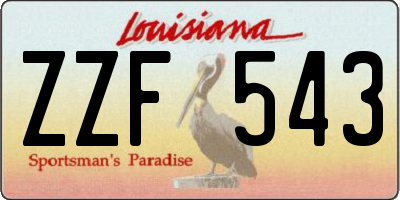 LA license plate ZZF543