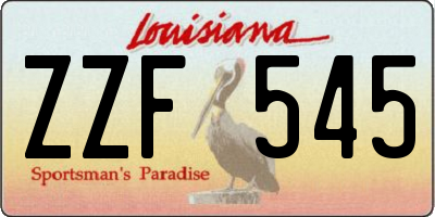 LA license plate ZZF545