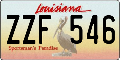 LA license plate ZZF546