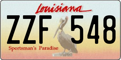 LA license plate ZZF548