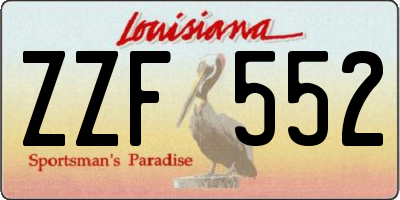 LA license plate ZZF552