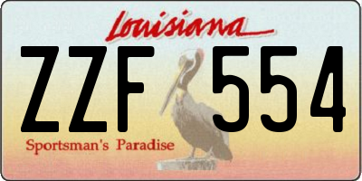 LA license plate ZZF554