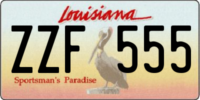 LA license plate ZZF555