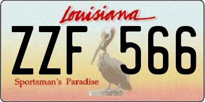LA license plate ZZF566