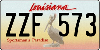 LA license plate ZZF573