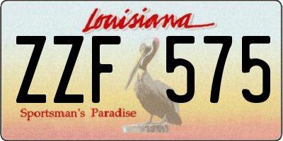 LA license plate ZZF575