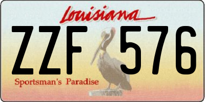 LA license plate ZZF576