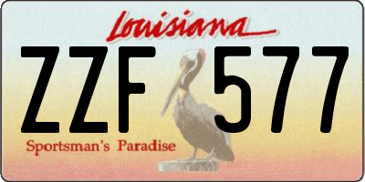 LA license plate ZZF577
