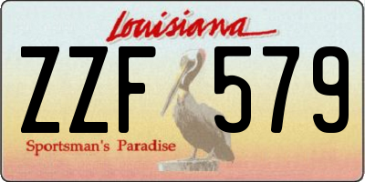 LA license plate ZZF579