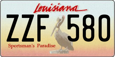 LA license plate ZZF580