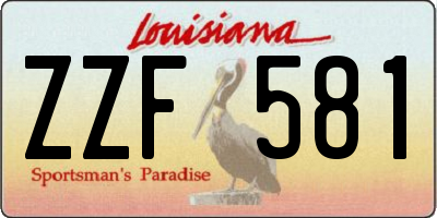 LA license plate ZZF581