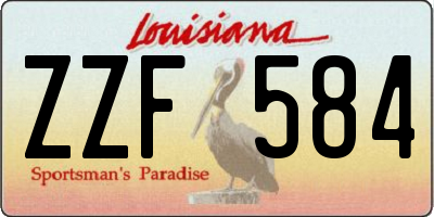 LA license plate ZZF584