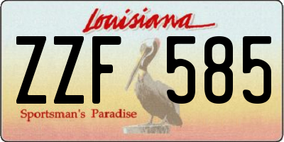 LA license plate ZZF585