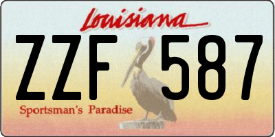 LA license plate ZZF587