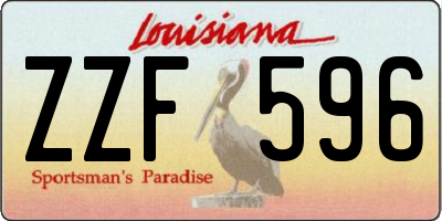 LA license plate ZZF596