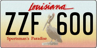 LA license plate ZZF600