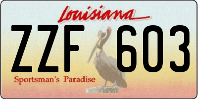 LA license plate ZZF603