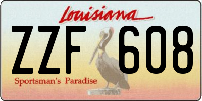 LA license plate ZZF608