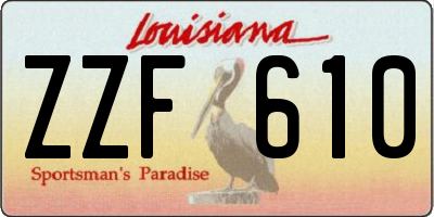 LA license plate ZZF610