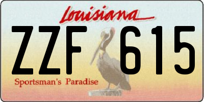LA license plate ZZF615