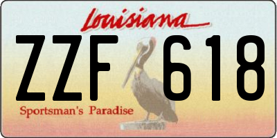 LA license plate ZZF618