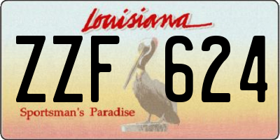 LA license plate ZZF624