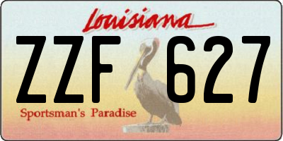 LA license plate ZZF627