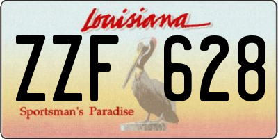 LA license plate ZZF628