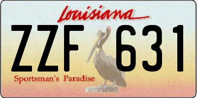 LA license plate ZZF631