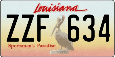 LA license plate ZZF634