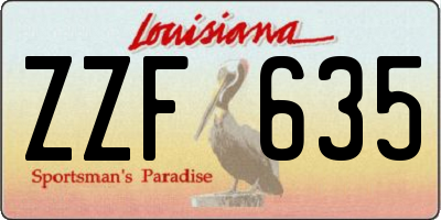 LA license plate ZZF635