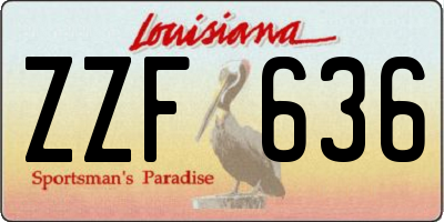 LA license plate ZZF636