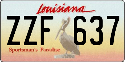 LA license plate ZZF637