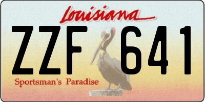 LA license plate ZZF641