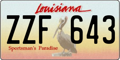 LA license plate ZZF643