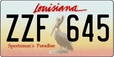 LA license plate ZZF645