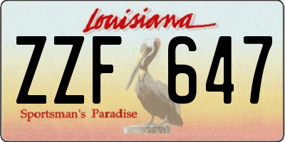 LA license plate ZZF647
