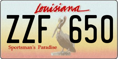 LA license plate ZZF650