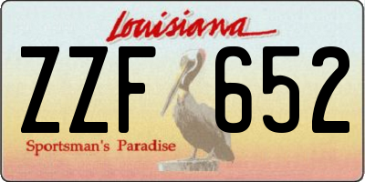 LA license plate ZZF652