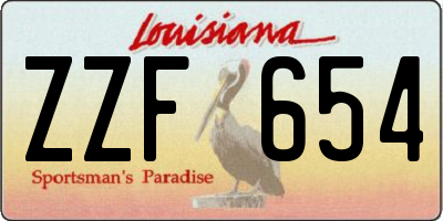 LA license plate ZZF654