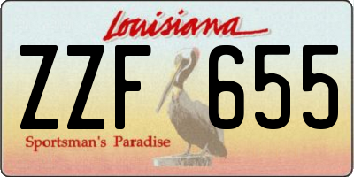 LA license plate ZZF655