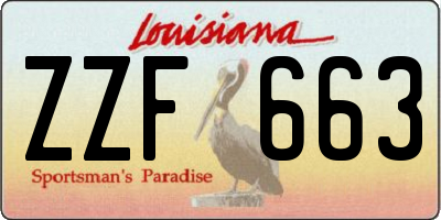 LA license plate ZZF663